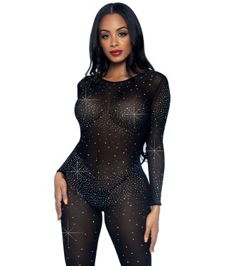 Sheer Rhinestone Catsuit