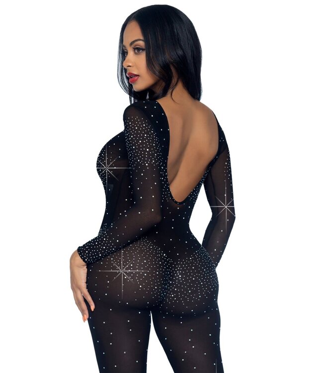 Sheer Rhinestone Catsuit