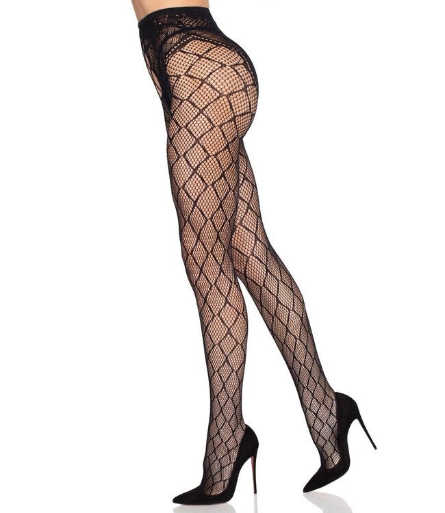 Net Tights with Crotchless Panty
