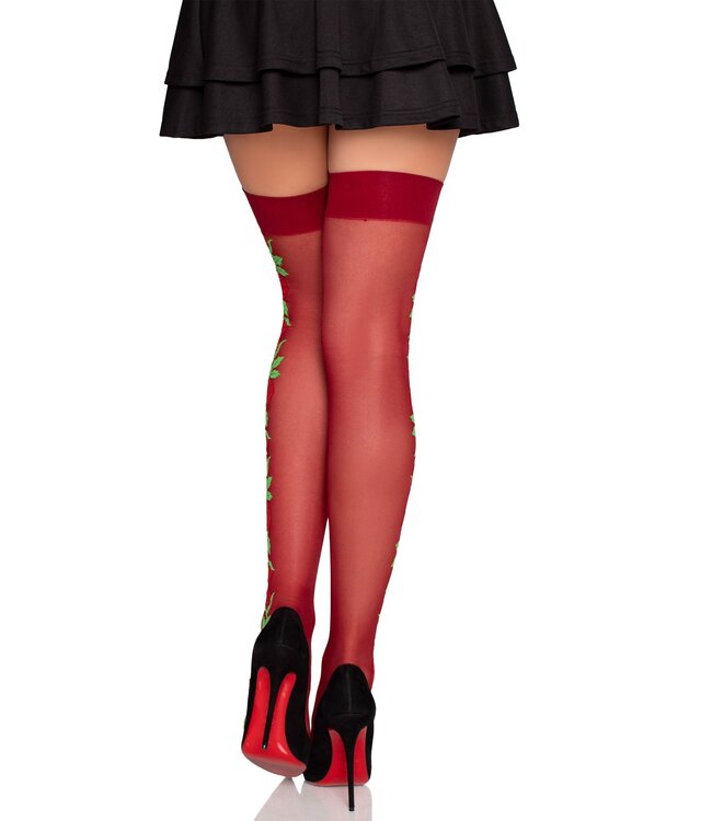 Spandex Thigh Highs with Roses