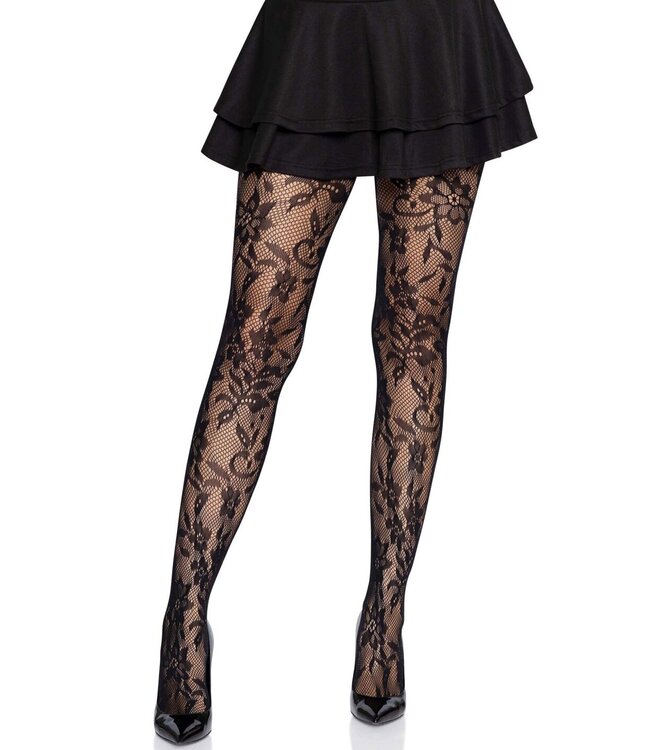 Seamless Floral Lace Pantyhose
