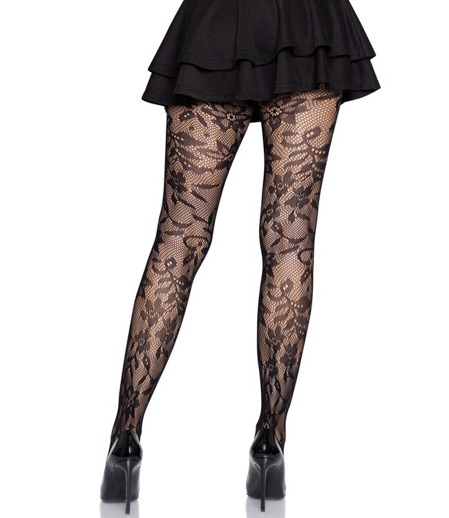 Seamless Floral Lace Pantyhose