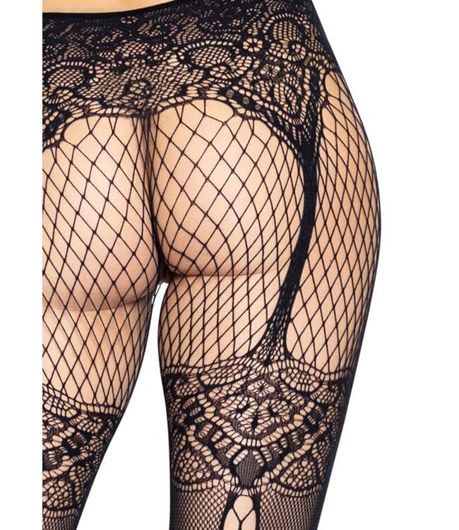 Fishnet Tights with Lace Up Backseam