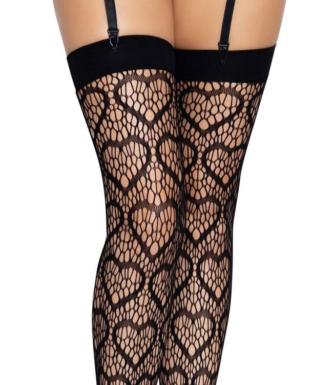 Heart Net Thigh Highs
