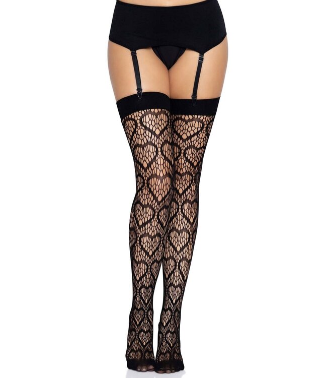 Heart Net Thigh Highs