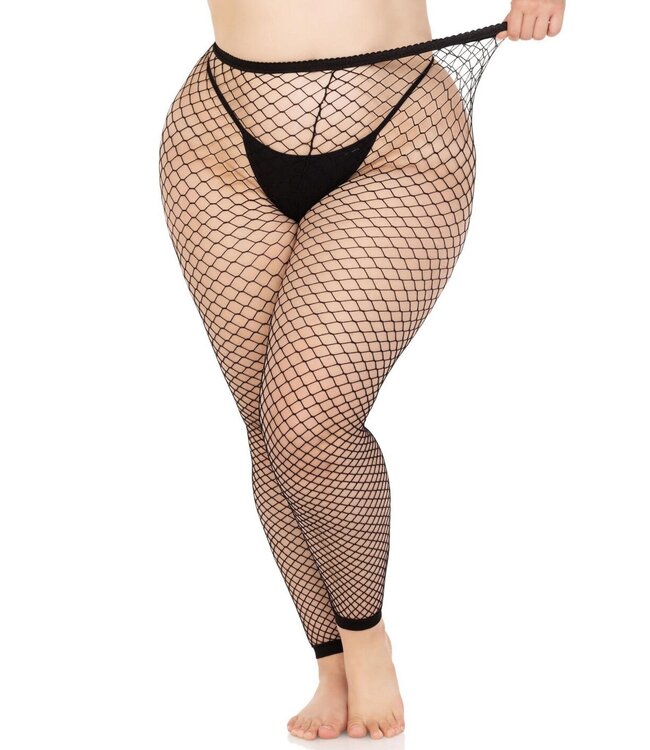 Plus Industrial Net Footless Tights
