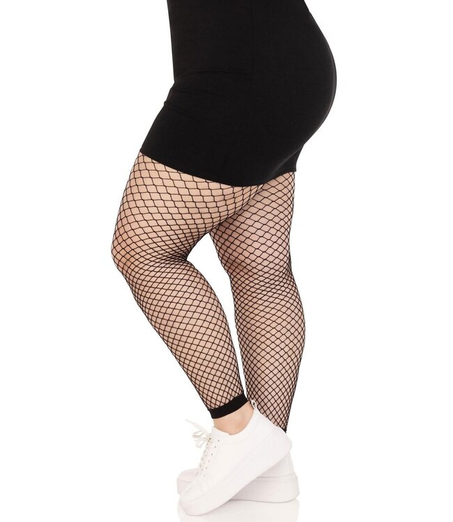 Plus Industrial Net Footless Tights
