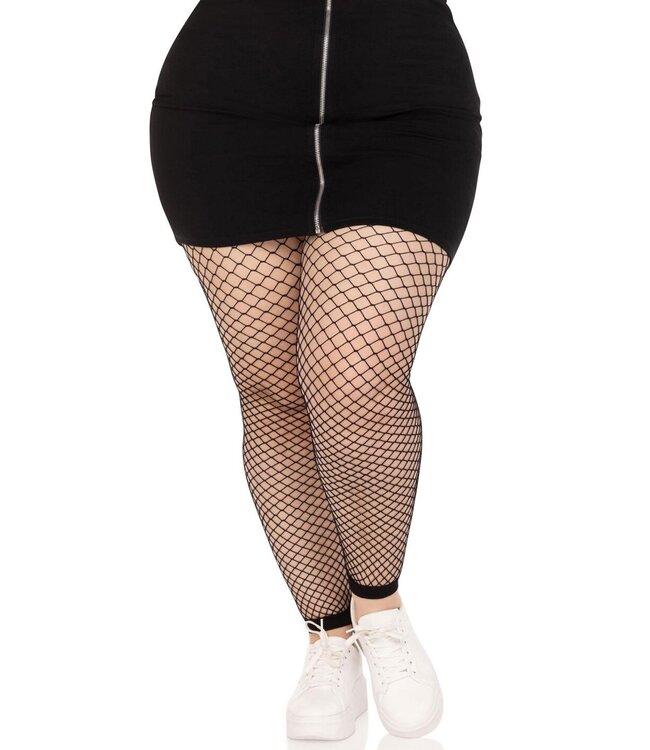 Plus Industrial Net Footless Tights