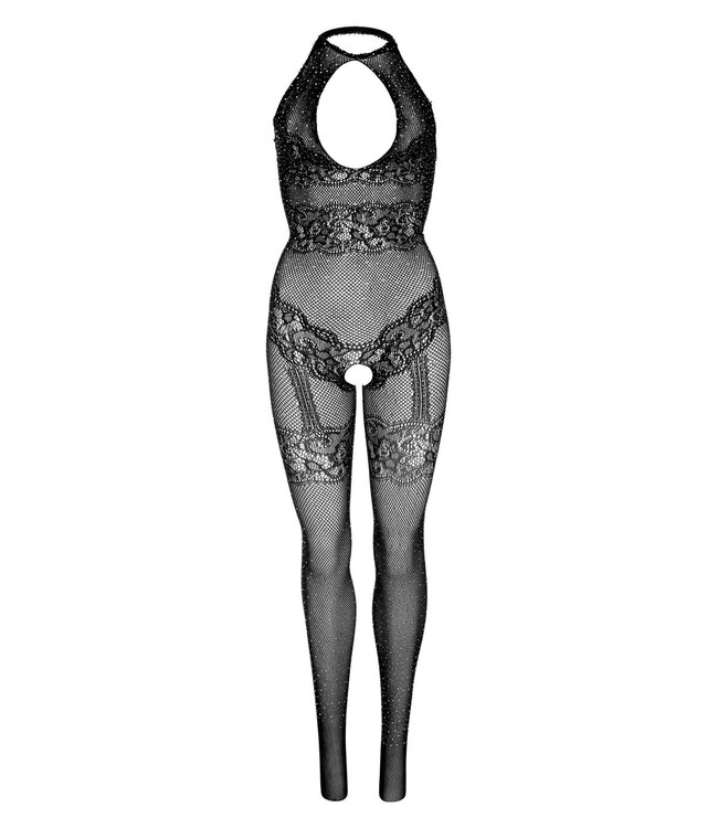 Seamless Rhinestone Fishnet Bodystocking