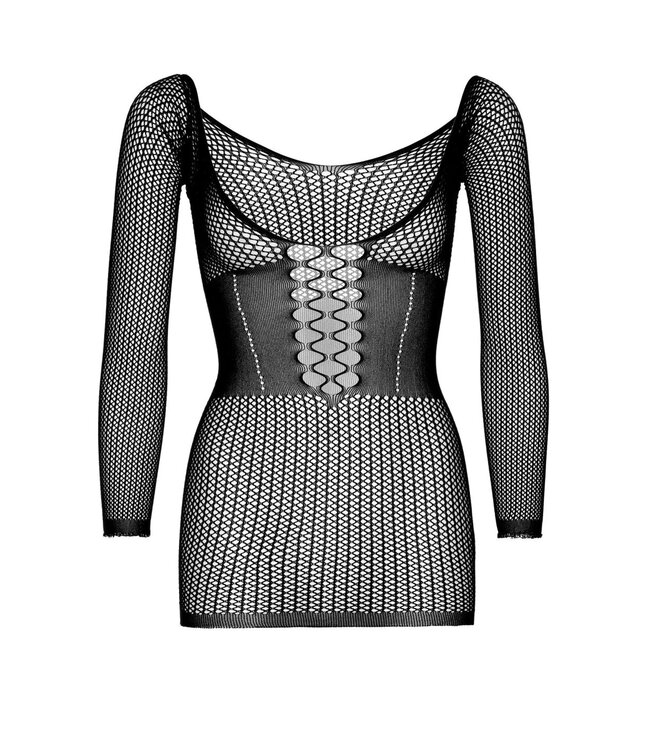 Net Long Sleeve Mini Dress