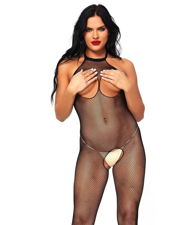 Bodystocking with Open Bust and Crotch