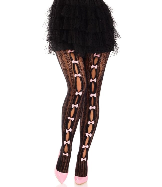 Sweetheart Striped Net Pantyhose
