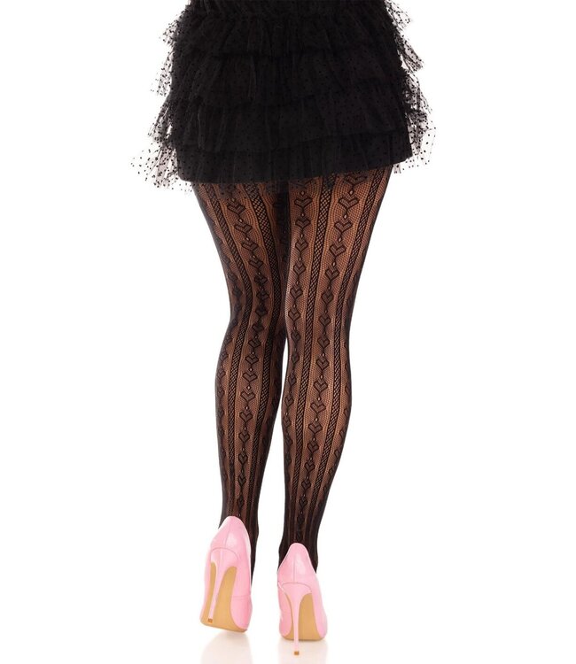 Sweetheart Striped Net Pantyhose