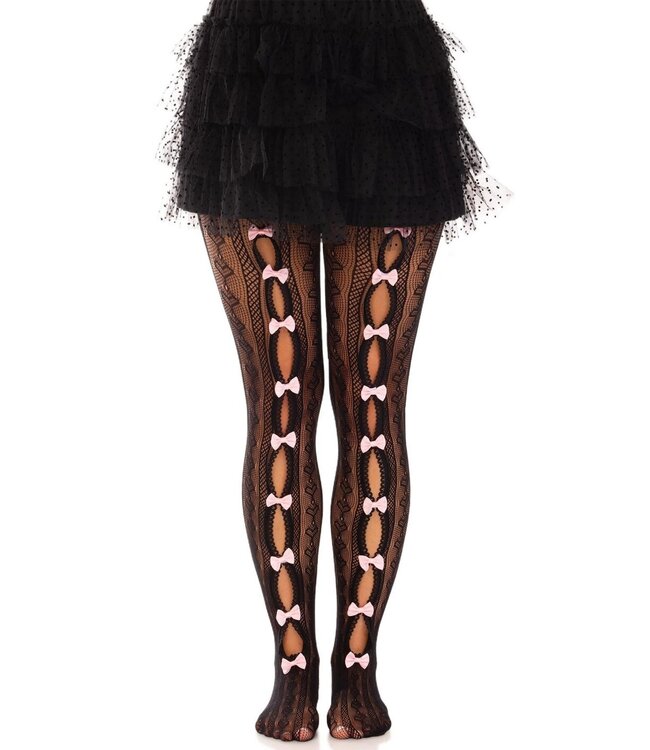 Sweetheart Striped Net Pantyhose