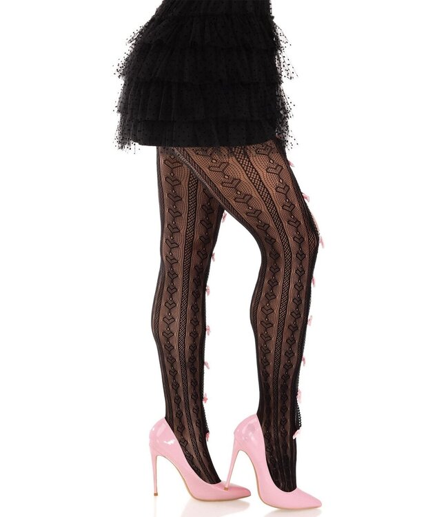 Sweetheart Striped Net Pantyhose