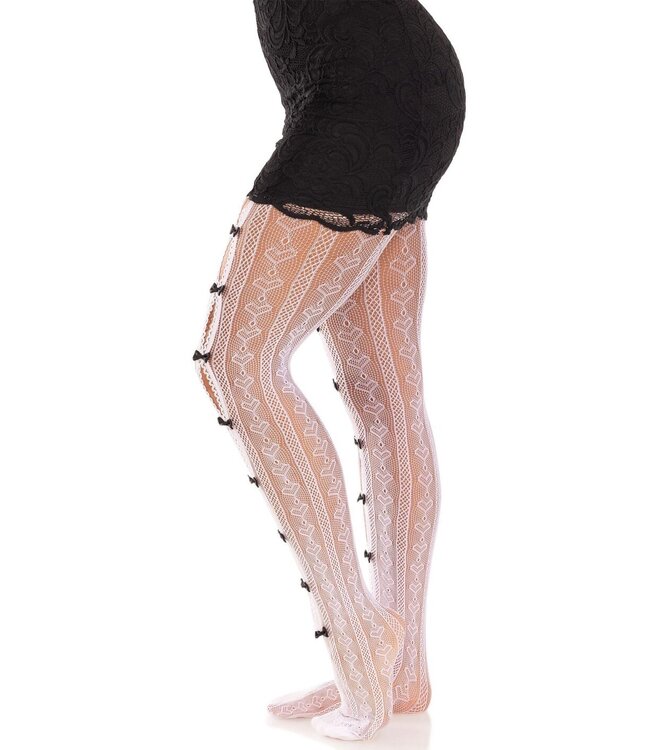 Sweetheart Striped Net Pantyhose