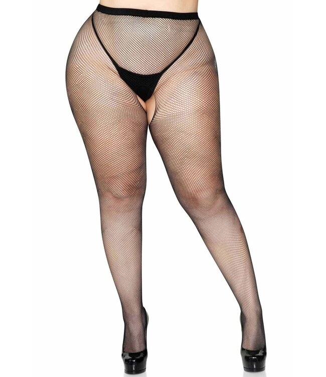 Plus Crotchless Fishnet Pantyhose