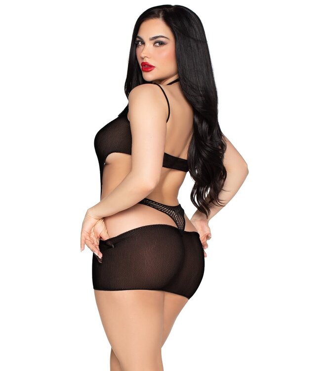 Opaque Mini Dress and Halter Teddy