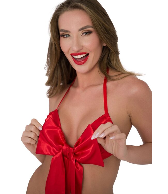Unwrap Me Satin Bow Bodysuit