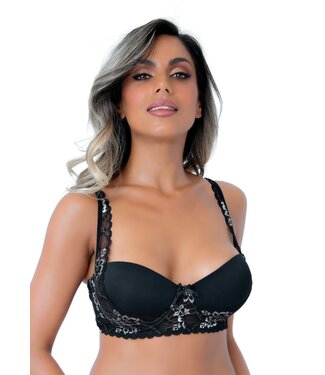 Balconette push-up lace bra