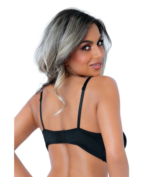 Balconette push-up lace bra