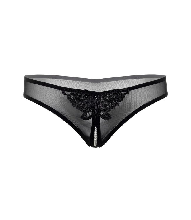 Indra crotchless beaded thong