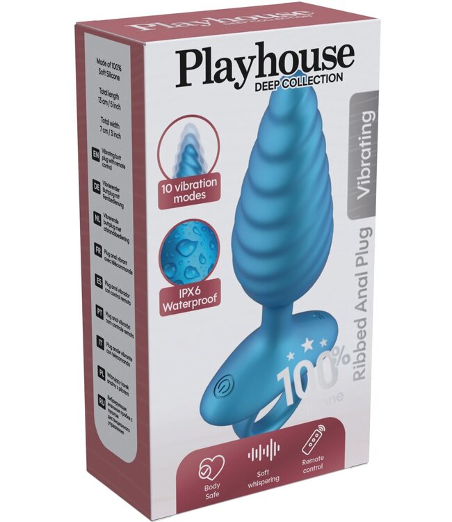 Ribbed Anal Plug Vibrating + Remote