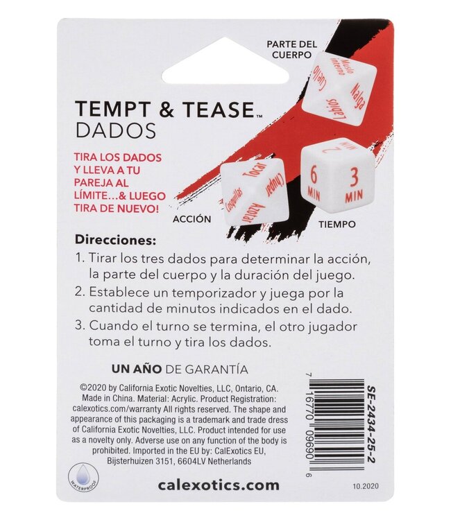 Tempt & Tease Dados - Spanish