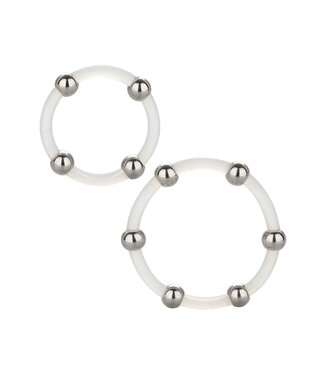 Steel Beaded Silicone Ring Set