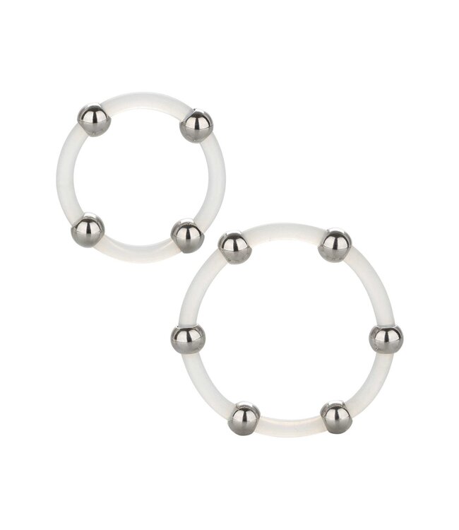Steel Beaded Silicone Ring Set