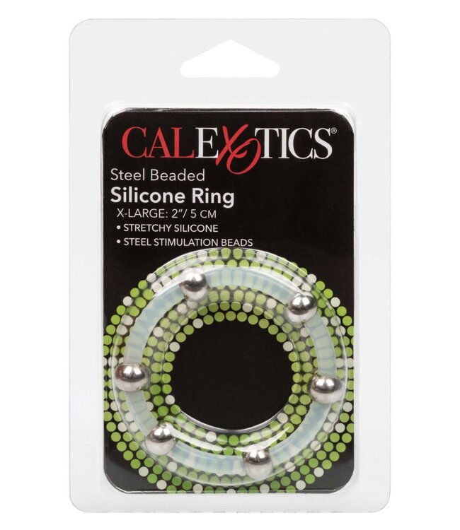 Steel Beaded Silicone Ring XL