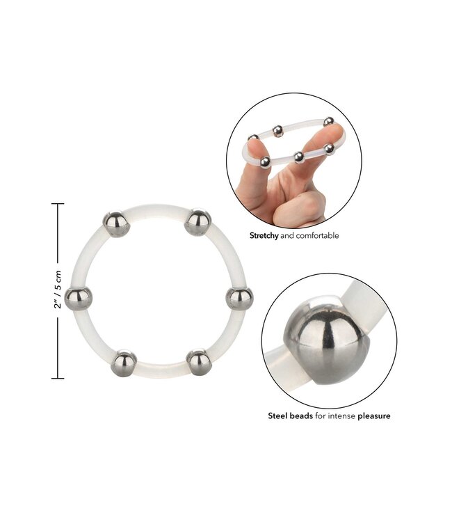 Steel Beaded Silicone Ring XL