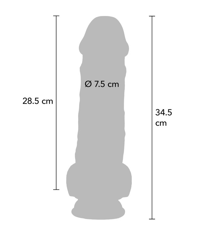 Deluxe Dual Density Thick Dildo TPE 34.5 cm