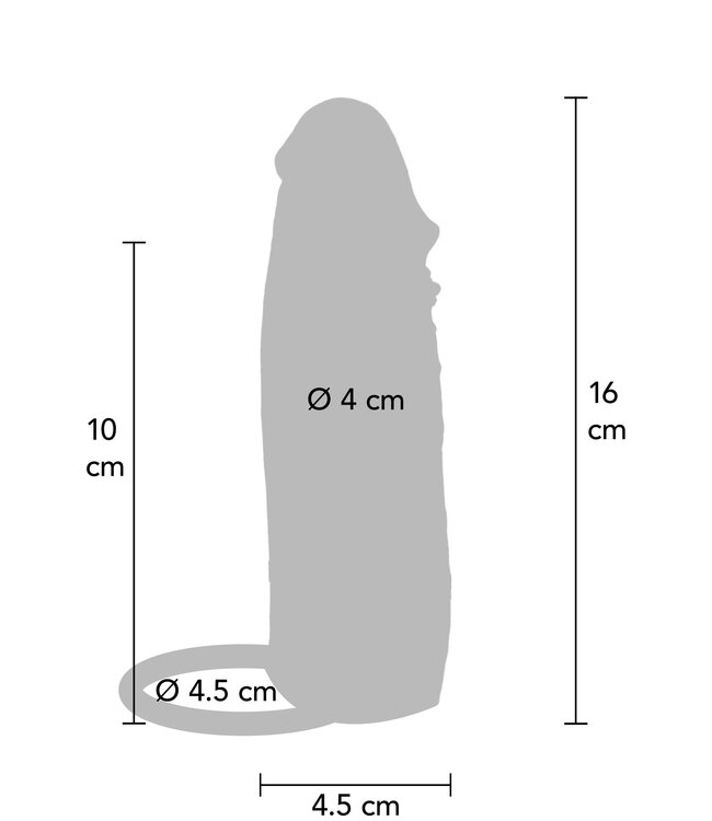 Hydrated Skin Penis Silicone Sleeve Vibrating 16 cm