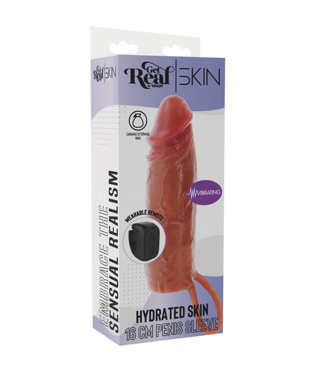 Hydrated Skin Penis Silicone Sleeve Vibrating 16 cm