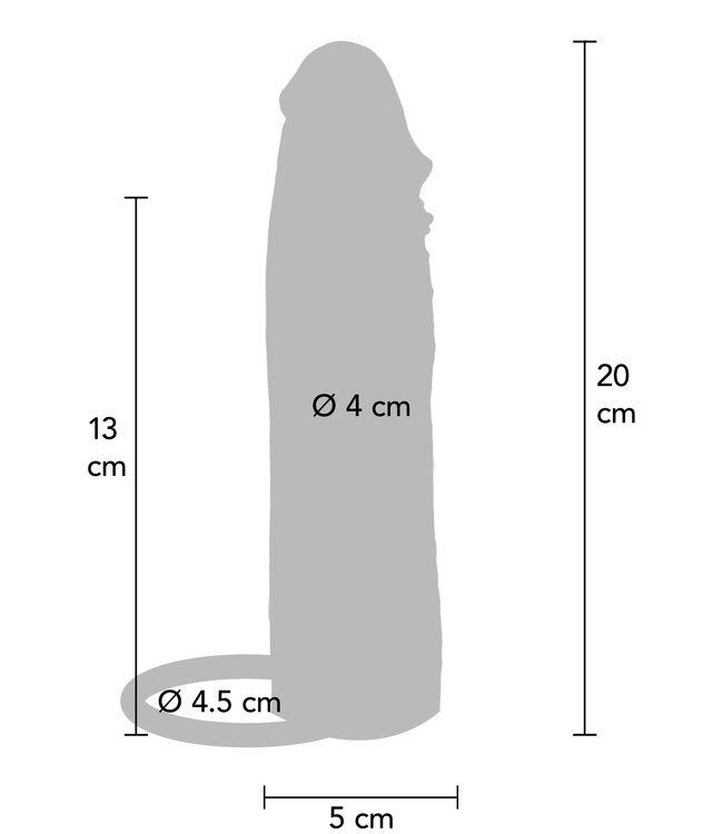 Hydrated Skin Penis Sleeve Silicone 20 cm