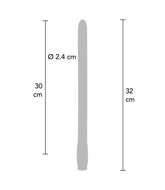 Rimba LoveToy - Aftrekbare dildo 20 cm (Ø 3,9 cm) - Zwart