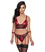 Cottelli Collection Bondage Bra and Briefs with Removable Suspender Straps