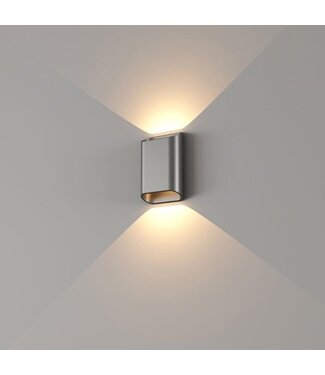 Artdelight LED Wandleuchte Diaz S - Stahlgrau