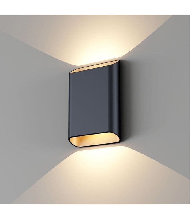 Artdelight Artdelight Moderne LED Wandleuchte Diaz L - Schwarz/Champagner