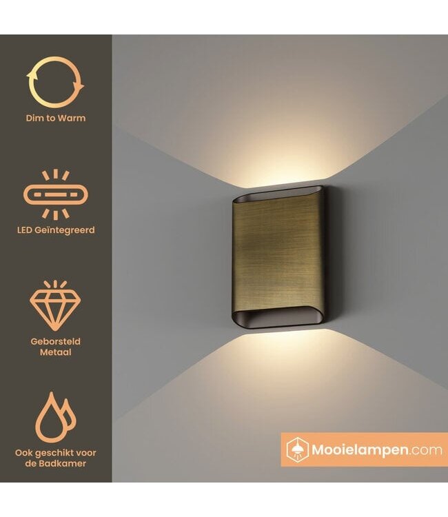 Artdelight Artdelight Moderne LED Wandleuchte Diaz L - Dunkel-Antikbronze