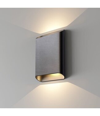 Artdelight LED Wandleuchte Diaz L - Stahlgrau