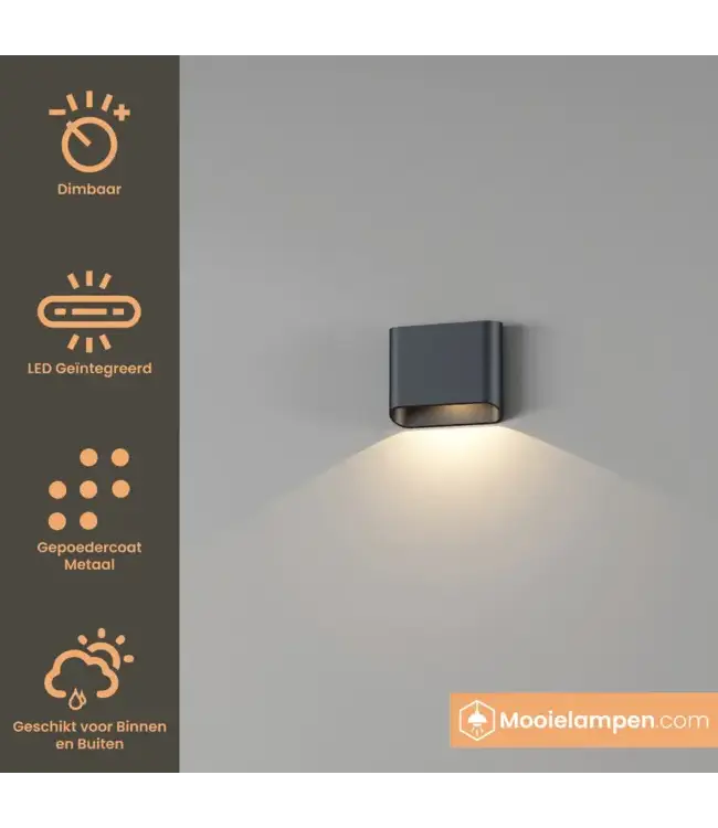 Artdelight Artdelight Moderne LED Wandleuchte Diaz 1L - Schwarz
