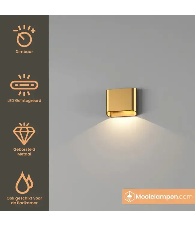Artdelight Artdelight Moderne LED Wandleuchte Diaz 1L - Warmgold