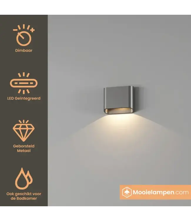 Artdelight Artdelight Moderne LED Wandleuchte Diaz 1L - Stahlgrau