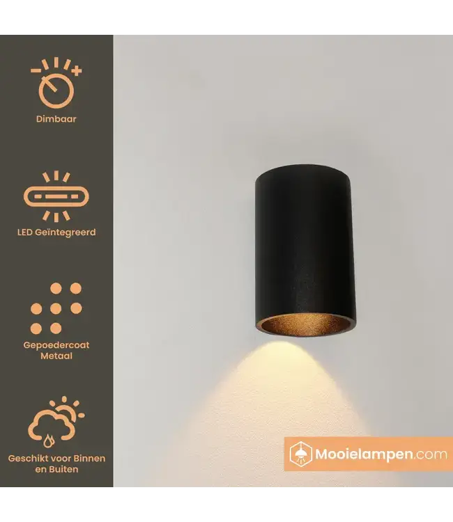 Artdelight Artdelight Runde LED Wandleuchte Brody 1 - Schwarz