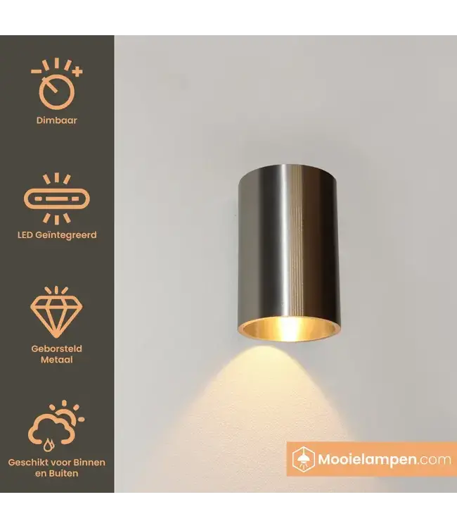 Artdelight Artdelight Runde LED Wandleuchte Brody 1 - Aluminium