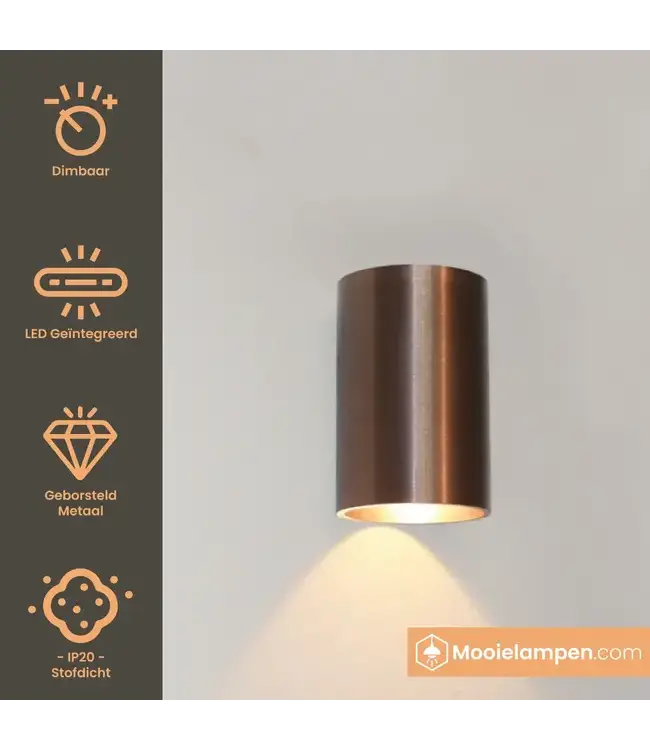 Artdelight Artdelight Runde LED Wandleuchte Brody 1 - Dunkelbronze