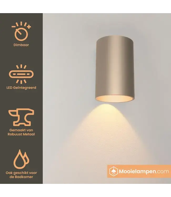 Artdelight Artdelight Runde LED Wandleuchte Brody 1 - Champagner
