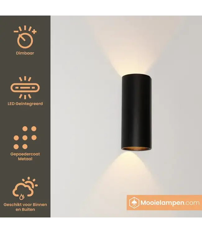 Artdelight Artdelight Runde LED Wandleuchte Brody 2 - Schwarz